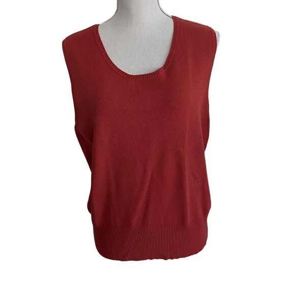 Talbots Tops - Talbot Rust Knit Tank Sweater Top Size XL